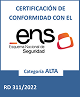 Certificado de Conformidad con el Esquema Nacional de Seguridad