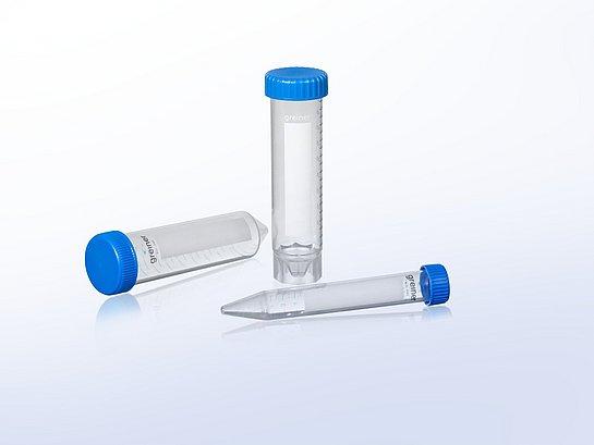 4 different 50 ml tubes standing and lying down